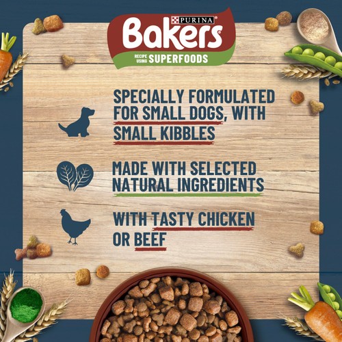 Bakers Small Dog Dry Dog Food Beef And Veg  thumbnail 5