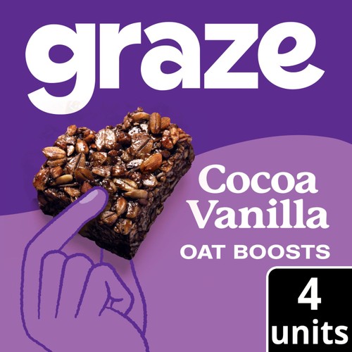 Graze Cocoa & Vanilla Oat Boost Flapjack Snack Bars 4 x 30g