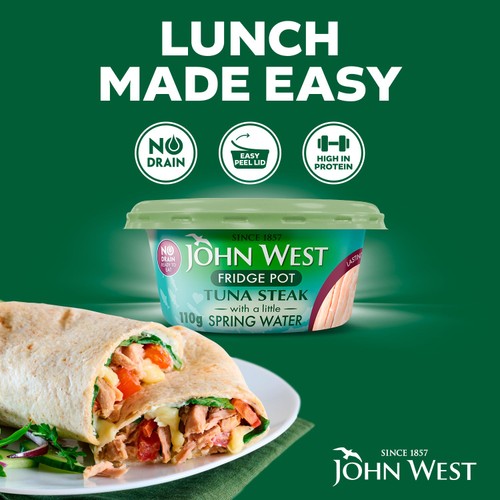 John West No Drain Fridge Pot Tuna Steak with a Little Spring Water 110g thumbnail 5