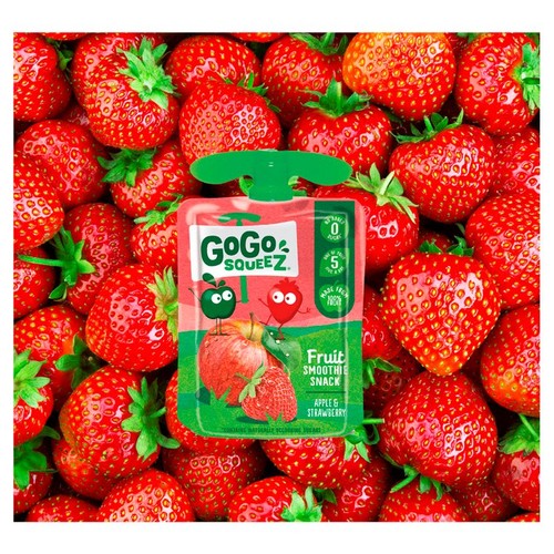 GoGo squeeZ Fruit Smoothie Snack Apple and Strawberry 4x90g thumbnail 4