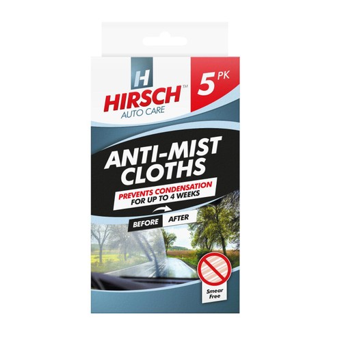 Hirsch Auto Care Anti - Mist Cloths 5 Pack
