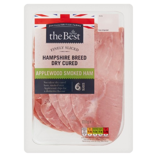 Morrisons The Best British Finely Sliced Applewood Smoked Ham 100g