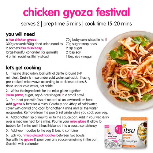 Itsu 12 Chicken Gyoza Dinner Dumplings thumbnail 3