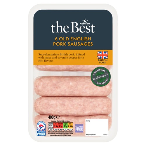 Morrisons The Best 6 Old English Pork Sausages 400g thumbnail 2