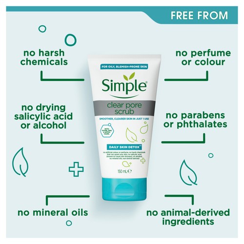 Simple Clear Pore Polisher Face Scrub 150ml thumbnail 3