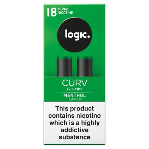 Logic Curv 2 X E - Tips Menthol Flavour 18 Mg / Ml Nicotine