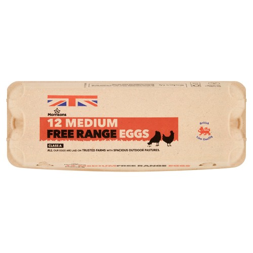 Morrisons Medium Free Range Eggs 12 Pack