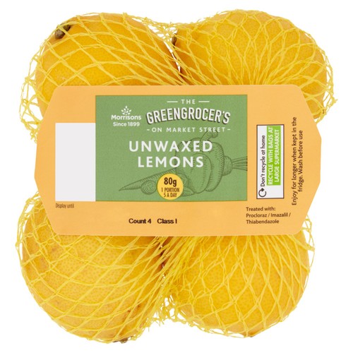 Morrisons Unwaxed Lemons   4 Pack thumbnail 2