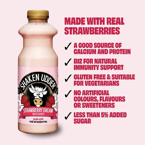 Shaken Udder Strawberry Dream Milkshake 750ml thumbnail 5