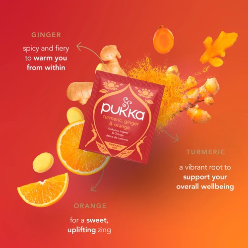 Pukka Organic Turmeric, Ginger & Orange Herbal Tea Bags x20 thumbnail 5