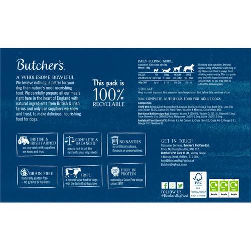 Butcher's Grain Free Tripe Dog Food Tins thumbnail 2