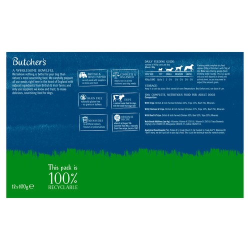 Butcher's Grain Free Tripe Loaf Recipes Dog Food Tins thumbnail 2