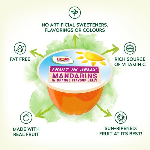 Dole Fruit in Jelly Mandarins in Orange Flavour Jelly 123g thumbnail 3