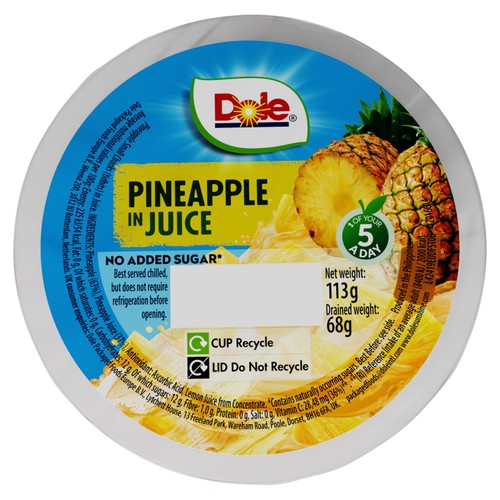 Dole Pineapple in Juice 113g thumbnail 2