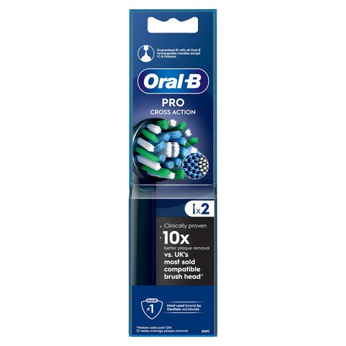 Oral-B Cross Action Black Electric Toothbrush Heads thumbnail 2