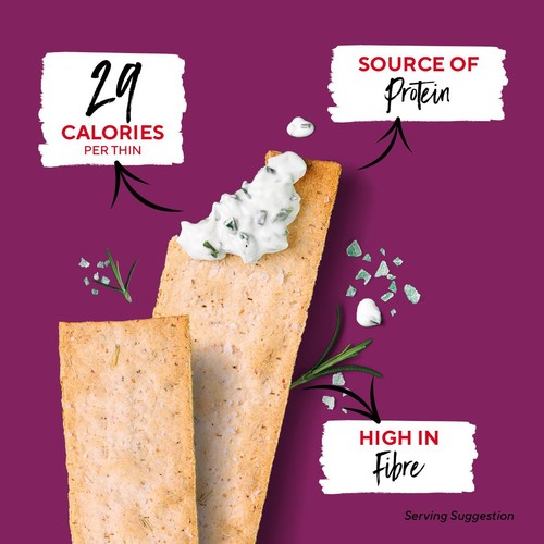 Ryvita Thins Rosemary & Sea Salt Flatbread Crackers  thumbnail 3