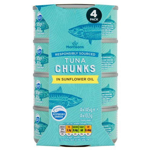 Morrisons Tuna Chunks in Sunflower Oil 4x145g