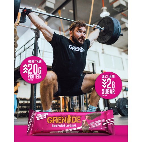 Grenade Protein Bar Dark Chocolate & Raspberry 60g thumbnail 5