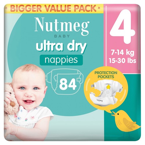Nutmeg Ultra Dry Nappies Size 4 x 84 Pack
