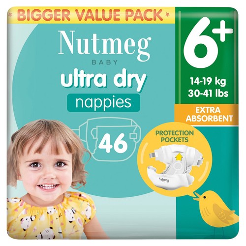 Nutmeg Ultra Dry Nappies Size 6+ x 46 Pack