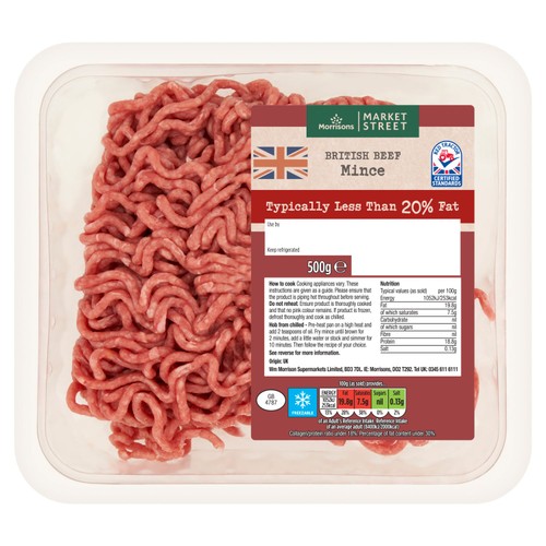 Morrisons British Beef Mince 20% Fat 500g thumbnail 2