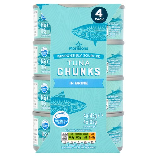 Morrisons Tuna Chunks in Brine 4x145g