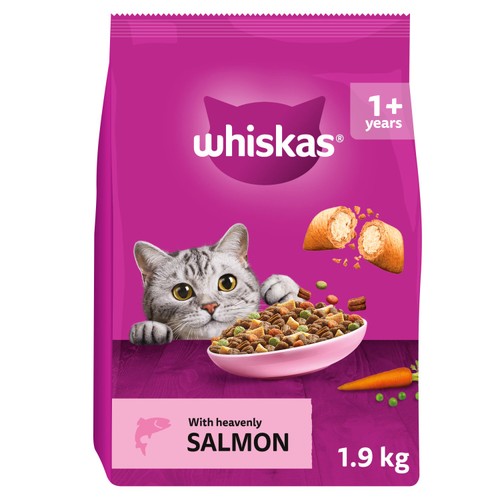 Whiskas Adult Complete Dry Cat Food Biscuits Salmon