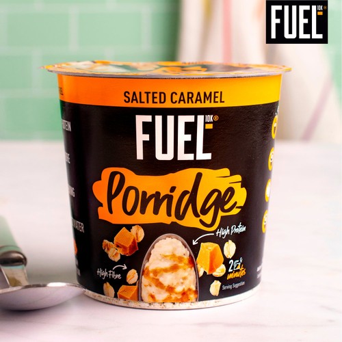 FUEL10K High Protein Salted Caramel Porridge Oat Cereal Pot 70g thumbnail 2