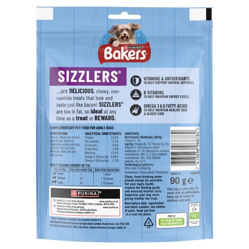Bakers Sizzlers Dog Treat Bacon thumbnail 2