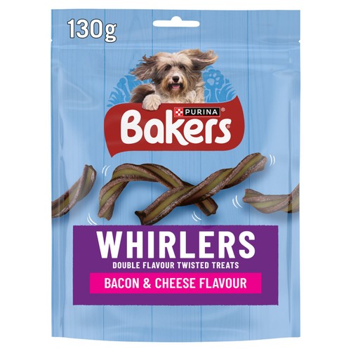 Bakers Whirlers Dog Treat Bacon & Cheese