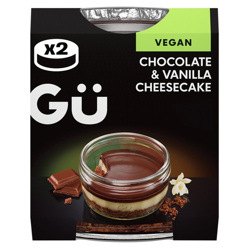 Gu Plant Chocolate & Vanilla Cheesecakes 2 x 82g