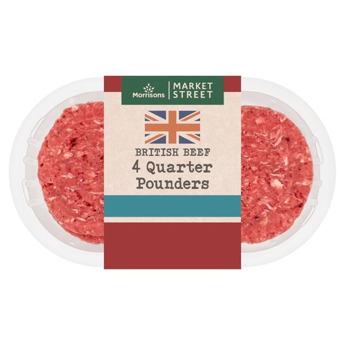 Morrisons British Beef Quarter Pounders 5% Fat 4 Pack 454g thumbnail 2