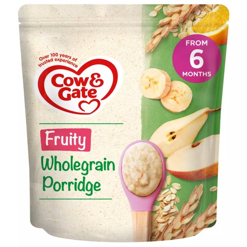 Cow & Gate Fruity Wholegrain Porridge Baby Cereal 6+ Months   125g