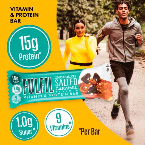 FULFIL Chocolate Salted Caramel Flavour Vitamin & Protein Bar 40g thumbnail 2