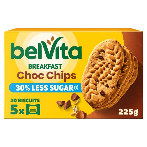 Belvita 30% Less Sugar Choc Chip Cereal Snack Bars Multipack