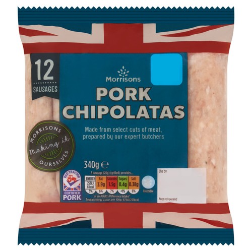 Morrisons 12 Butchers Style Pork Chipolatas thumbnail 2