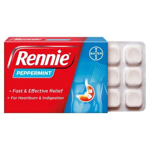 Rennie Peppermint Heartburn & Indigestion Chewable Tablets thumbnail 2