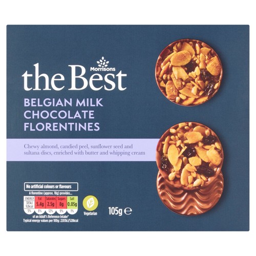 Morrisons The Best Belgian Milk Chocolate Florentines    105g
