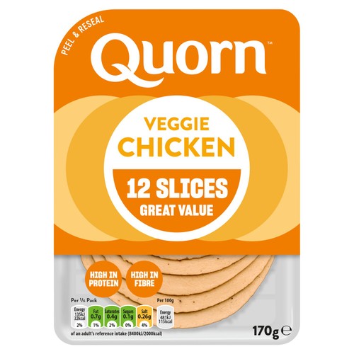 Quorn Chicken Vegetarian Deli Slices x12 170g thumbnail 2