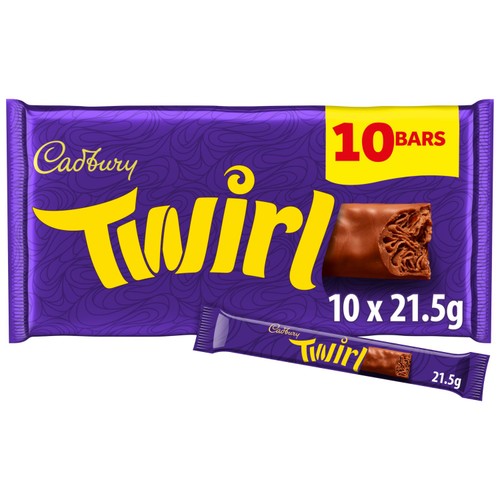 Cadbury Twirl Chocolate Bar 10 Pack Multipack 