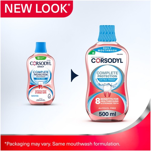 Corsodyl Complete Protection Gum Care Mouthwash Extra Fresh 500ml thumbnail 2