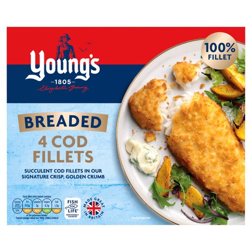 Young's 4 Breaded Cod Fillets