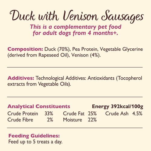 Lily's Kitchen Scrumptious Duck & Venison Sausages thumbnail 3