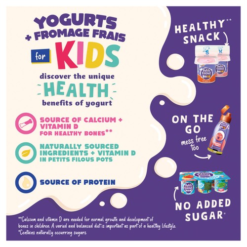 Petits Filous Kids No Added Sugar Strawberry & Banana Yoghurt Pots 6 x 47g thumbnail 5