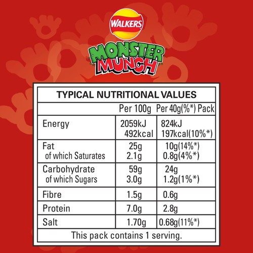 Walkers Monster Munch Sweet & Spicy Snacks Crisps  thumbnail 2