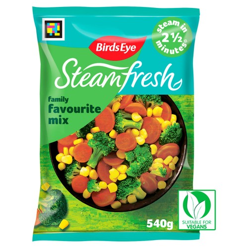 Birds Eye Steamfresh 4 Family Favourite Mix Steam Bags 540g