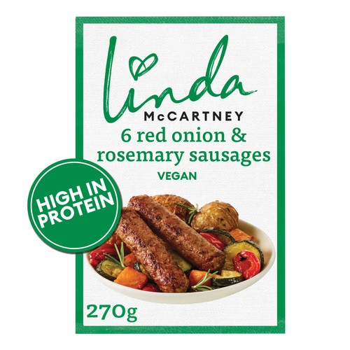 Linda McCartney's 6 Vegetarian Red Onion & Rosemary Sausages 