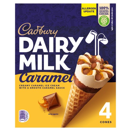 Cadbury Dairy Milk Caramel Ice Cream Cones