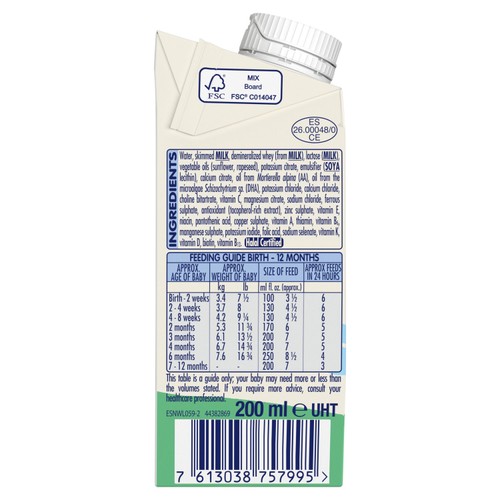 LITTLE STEPS First Infant Baby Milk From Birth Ready-To-Use Milk 200ml thumbnail 2