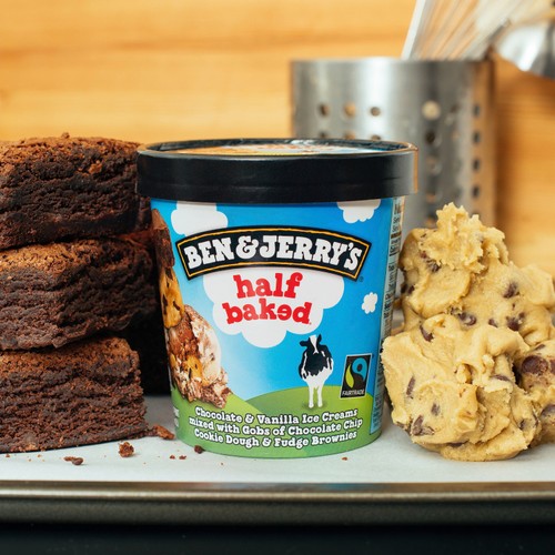 Ben & Jerry's Half Baked Chocolate & Vanilla Ice Cream Tub 465ml thumbnail 2